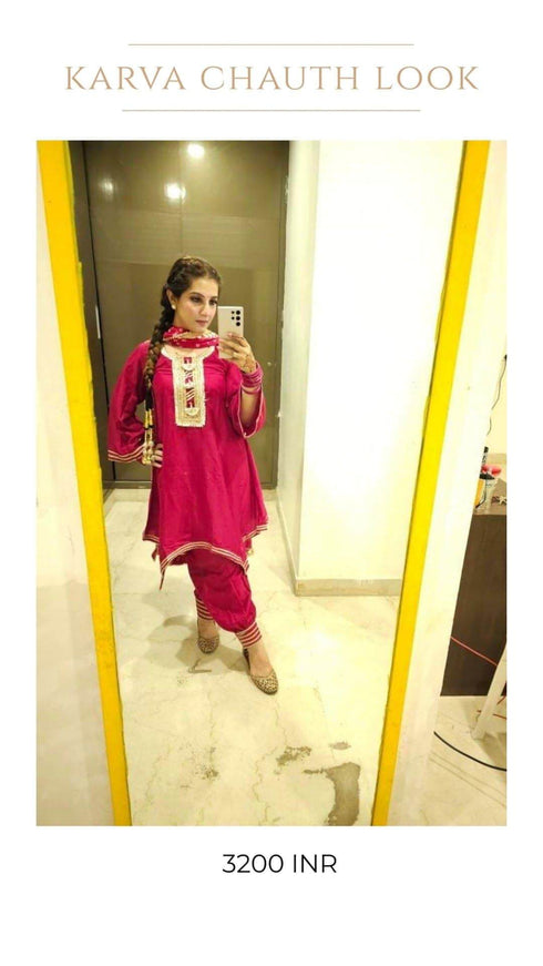 Magenta Pink Punjabi Suit